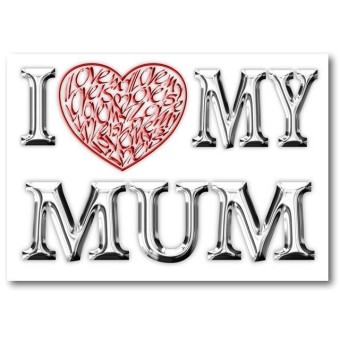 J'aime ma carte de voeux de maman par Calligraphy Arts