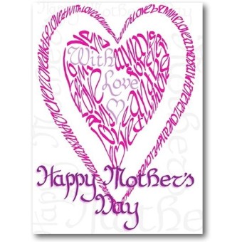 Pink Heart Mother's Day Card door Calligraphy Arts