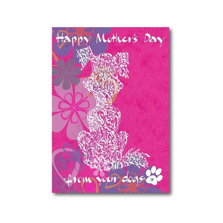 Handgemachte Muttertags-Hundekarte für Häuser mit mehr als einem Hund