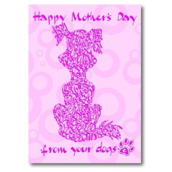 Calligraphy Arts Mother's Day card for dog-loving mums