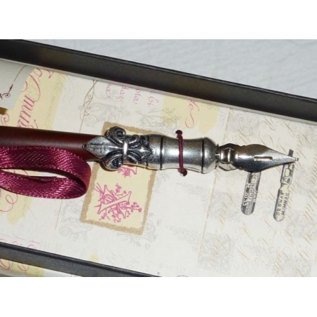 Wood and Pewter Calligraphy Pen