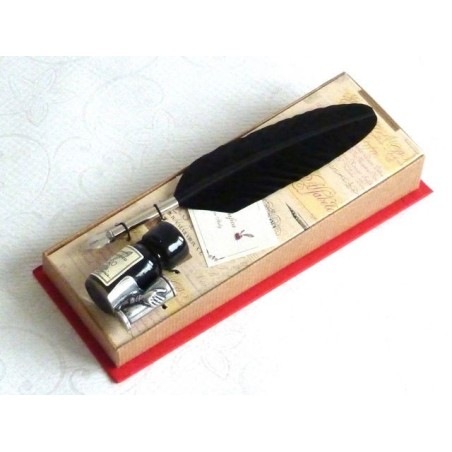 Black Feather Calligraphy Pen - Small