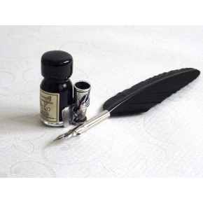 Black Feather Calligraphy Pen - Small