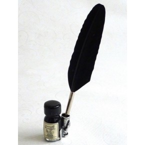 Black Feather Calligraphy Pen - Small