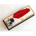 Red feather calligraphy pen - small