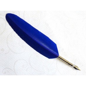 Blå fjäderpenna, 3 bläck, 6 spetsar