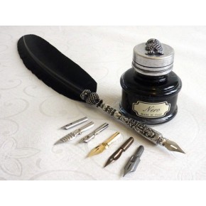 Bolígrafo de pluma negra - Diseño búho