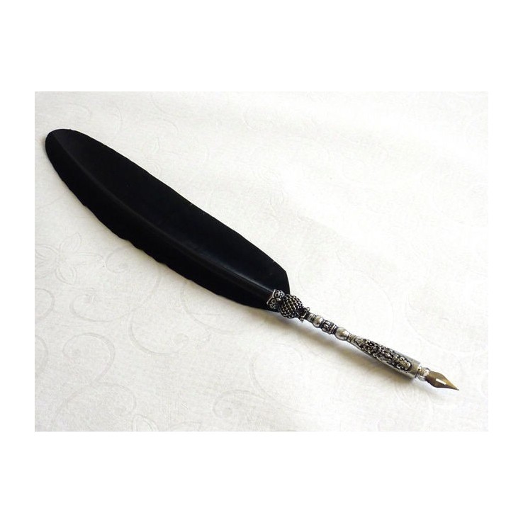 Bolígrafo de pluma negra - Diseño búho Bolígrafo de pluma negra - Diseño búho