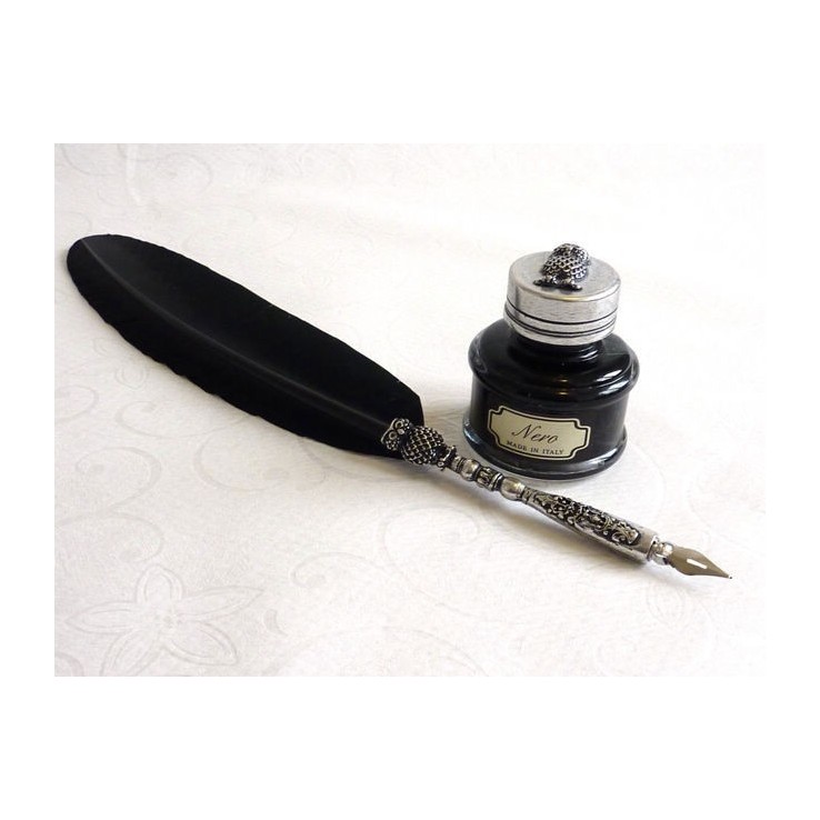 Bolígrafo de pluma negra - Diseño búho Bolígrafo de pluma negra - Diseño búho