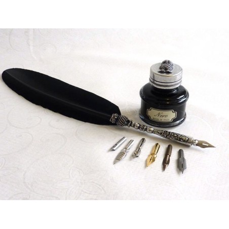 Stylo plume noir - Design hibou