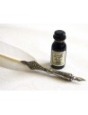 White feather with pewter pen