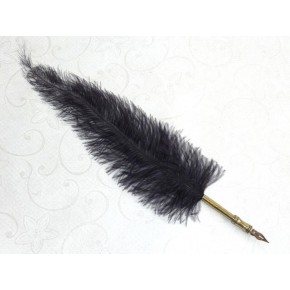 Ostrich Feather Pen - Black