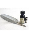 Silver feather calligraphy pen set