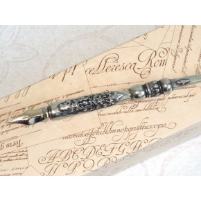Pewter calligraphy pen - Heraldic