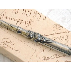 Penna calligrafica in peltro - Floreale